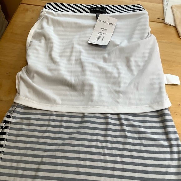 FRANK LYMAN Black/White Striped Maxi Skirt Size 8 - Picture 12 of 13
